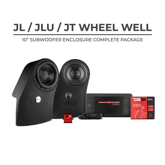DS18 JL/JLU Exclusive Wheel Well Subwoofer Enclosure Package.
