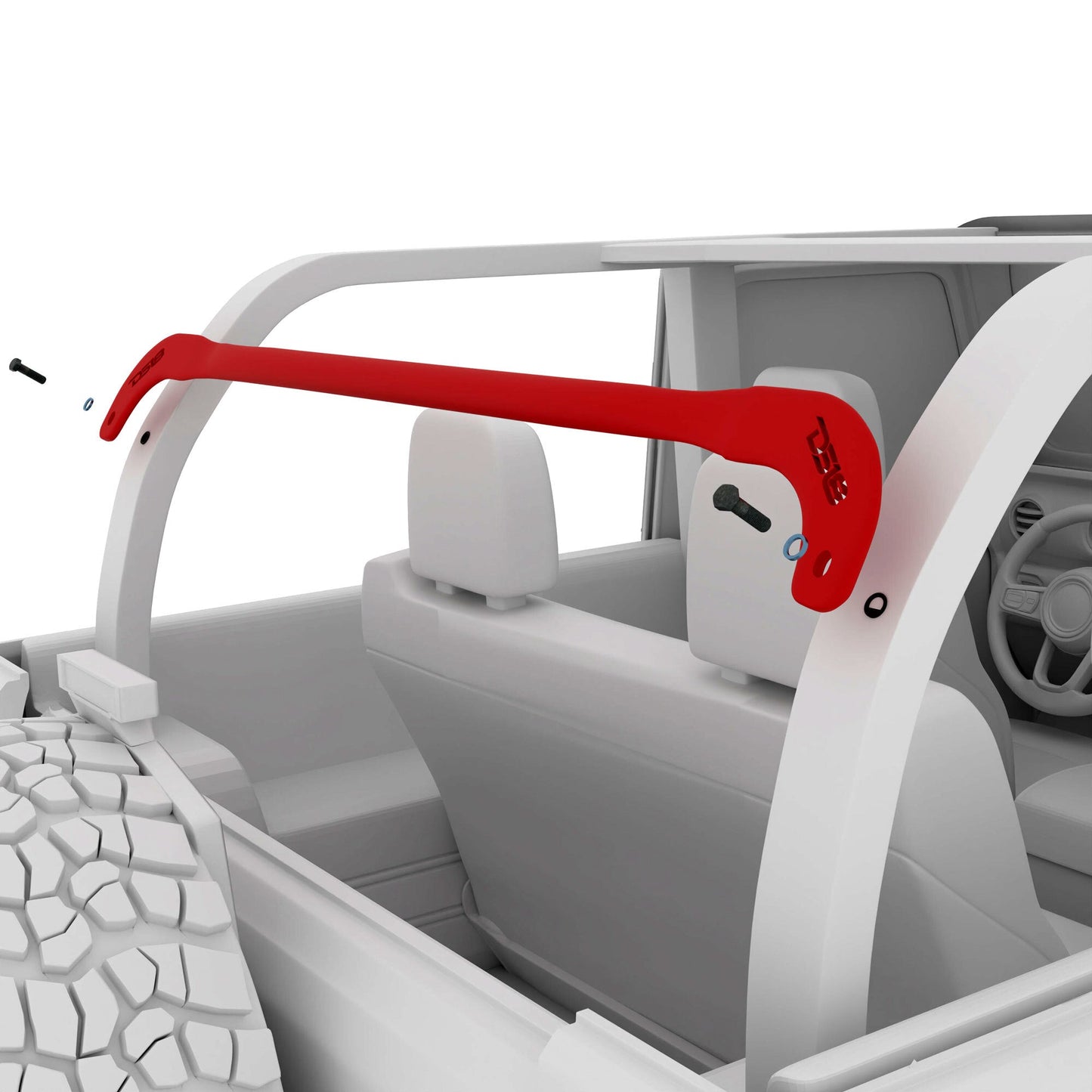 Jeep JLU Soft Top Mounting Tube for Rear Tower Speakers - Black.