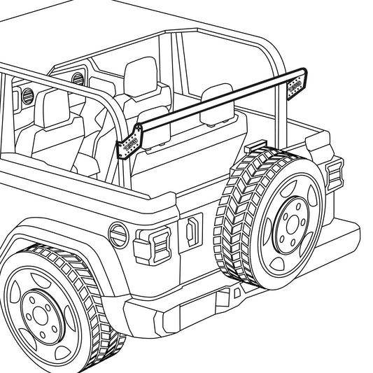 Tower Speaker Mounting Tube for Jeep Wrangler JL 2-Door Hardtop (2018–2023).