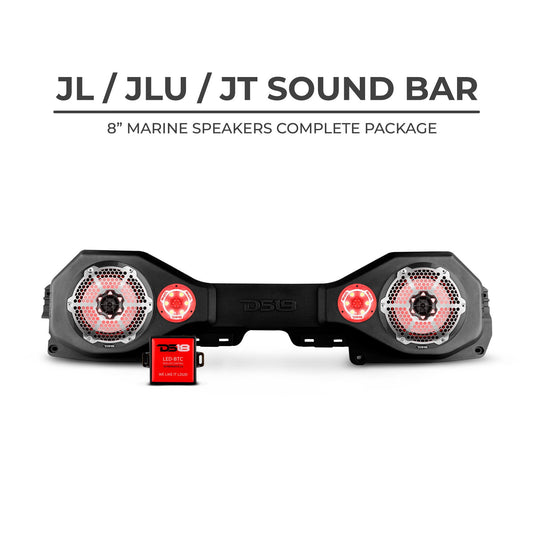 DS18 Jeep JL/JLU/JT Plug & Play Sound Bar Package.