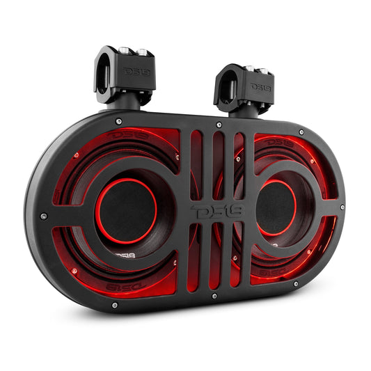 Dual 8" Marine and Powersports PRO Roll Cage Sound Bar System with Built in LED RGB Lights 500 Watts Rms ( 2 x PRO-HY8.4B Included).
