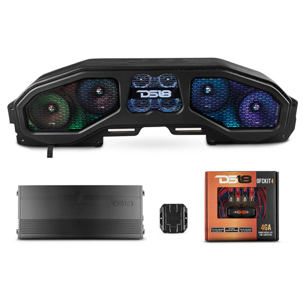 Jeep JL, JT Overhead Sound Bar Package With Vinyl Finish and Dream LED Lights 4 x 8" and 4 Tweeters (MADE IN USA).