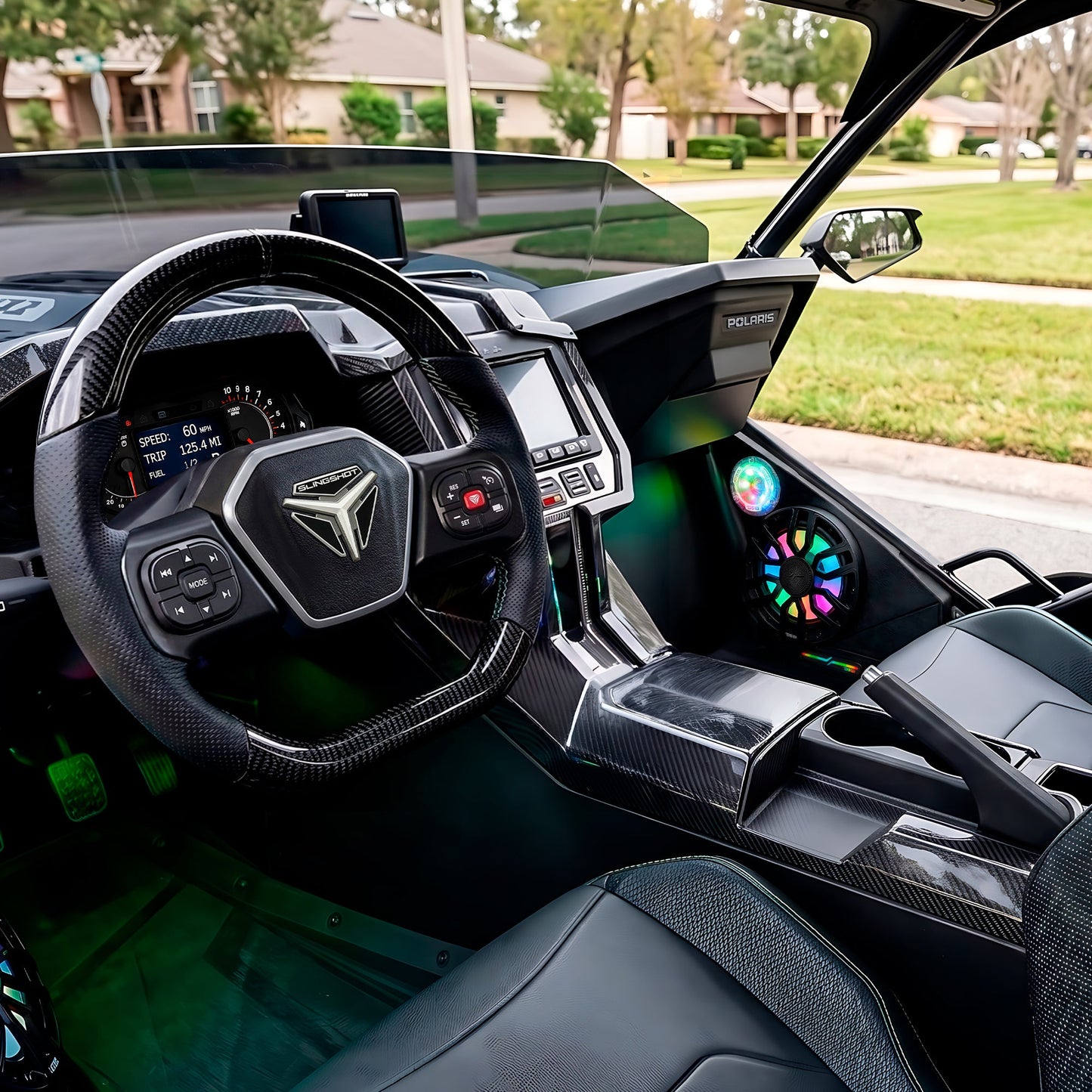 Polaris Slingshot Front Kick Panel Speaker Pods – Loaded with 8" NXL-IQ8/BK Speakers, PRO-TW1LD Tweeters & Digital LED Lights | 2020 - Current.