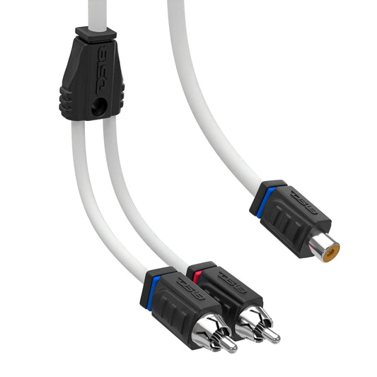 RCA Marine Grade Tinned 100% Copper OFC Y Connector 1 FEMALE to 2 MALE - WHITE.