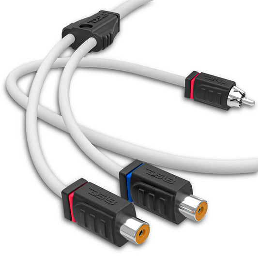 RCA Marine Grade Tinned 100% Copper OFC Y Connector 2 FEMALE to 1 MALE - WHITE.