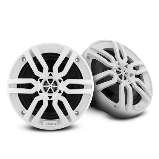 DS18 Golf Cart Package - 2 x 6.5” Marine Speakers +1 x 2 Ch Amp +1 x AMPKIT8 +1 x ENSBTRC-SQ, BLACK or WHITE..