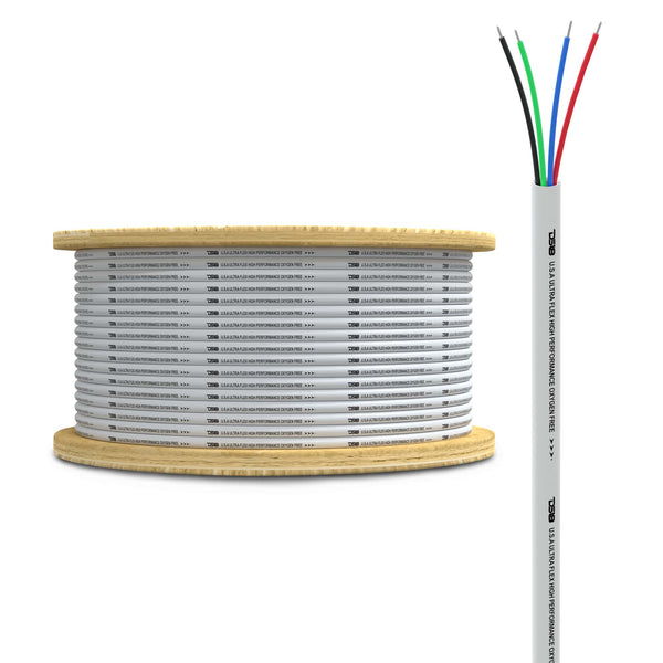 18-GA Marine Tinned 100% Copper OFC LED RGB Wires -100 Feet.