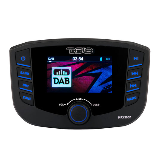Marine Headunit TFT screen , 3 Zones, 4 volts Output, Bluetooth, RDS 4X50 Watts With DAB+ for Europe.
