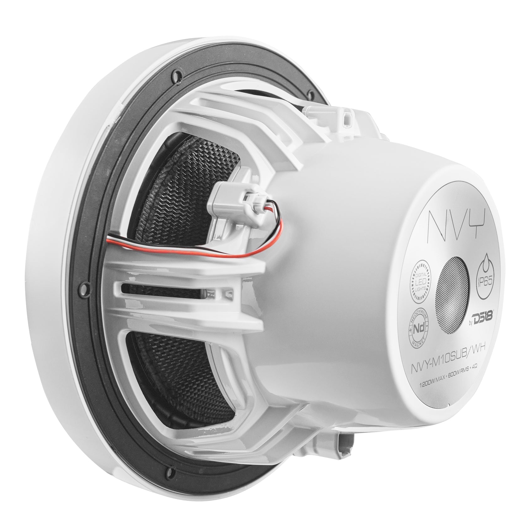 10” Neodymium Marine & Powersports Subwoofer With Carbon - Carbon Fiber - NVY-M10SUB/WH - product image 7 - AudioSellerz