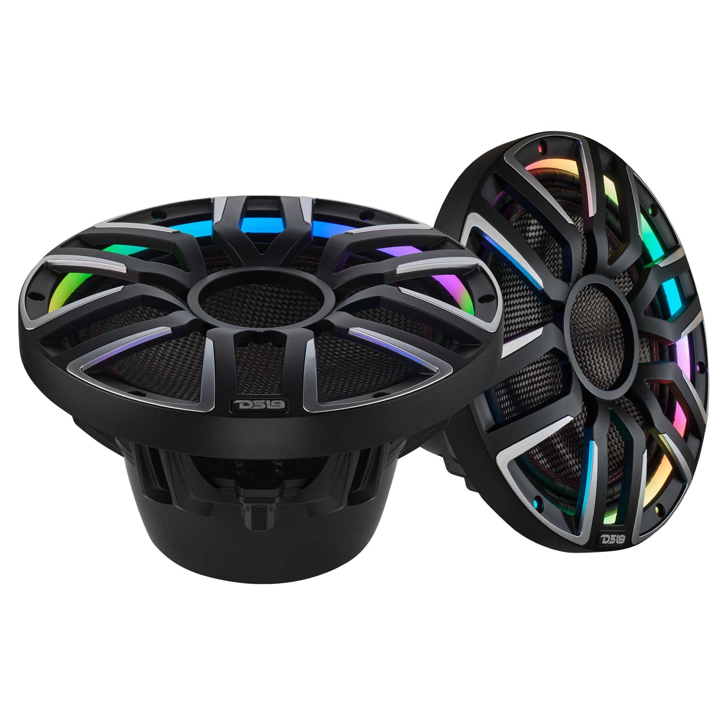 12" Neodymium Marine & Powersport Subwoofer with Digital LED - Carbon Fiber - NVY-M12SUB/BK - product image 2 - AudioSellerz