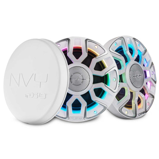 6.5” Marine Coaxial Speaker With Kevlar Cone, Bullet Tweeter, Neodymium Magnet, and Digital LED Lights | 200W RMS 4-Ohm.