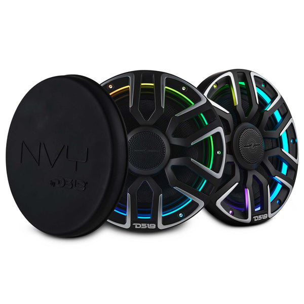 8” Marine Coaxial Speaker With Kevlar Cone, Bullet Tweeter, Neodymium Magnet, and Digital LED Lights | 200W RMS 4-Ohm.