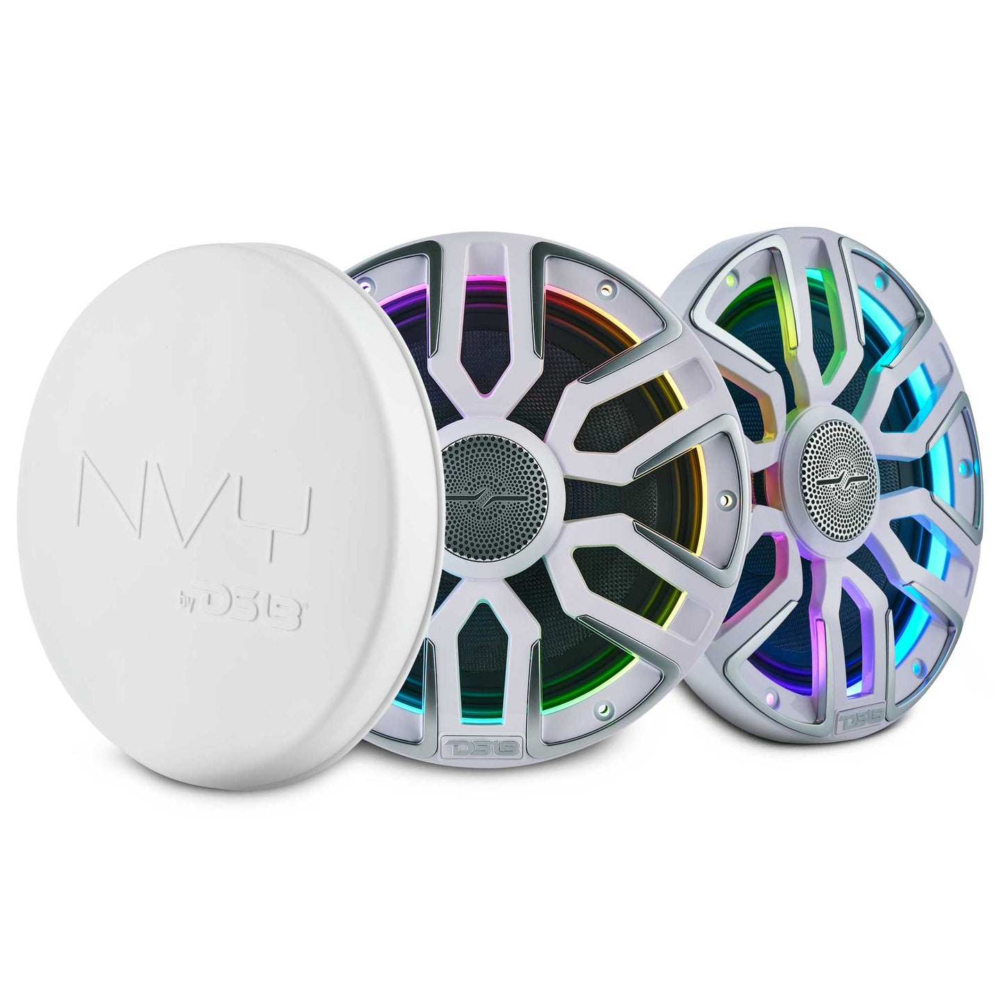 8” Marine Coaxial Speaker With Kevlar Cone, Bullet Tweeter, Neodymium - White - NVY-M8/WH - product image 1 - AudioSellerz
