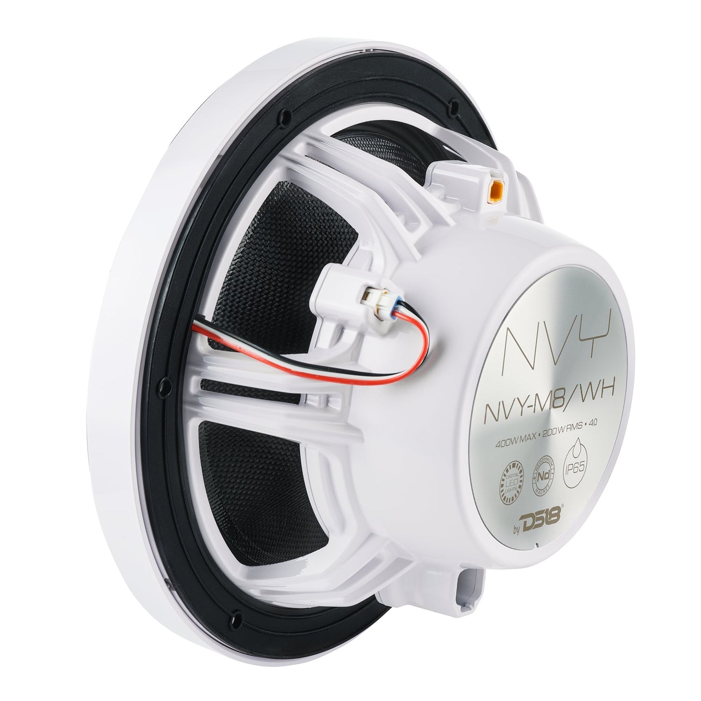 8” Marine Coaxial Speaker With Kevlar Cone, Bullet Tweeter, Neodymium - White - NVY-M8/WH - product image 7 - AudioSellerz