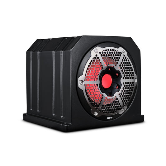 Dual 10" Marine Subwoofer Enclosure with 10" Passive Radiator and LED RGB Lights 350 Watts Rms 4-Ohm (NXL-10SUB Included).