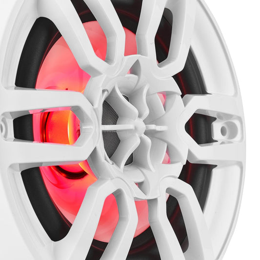NXL 6.5" 2-Way Coaxial Marine Speaker with LED RGB Lights | 100W RMS 4-Ohm - White - NXL-6 - product image 2 - AudioSellerz