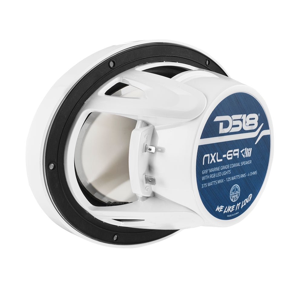 NXL 6x9" 2-Way Coaxial Marine Speaker with LED RGB Lights | 125W RMS 4-Ohm.