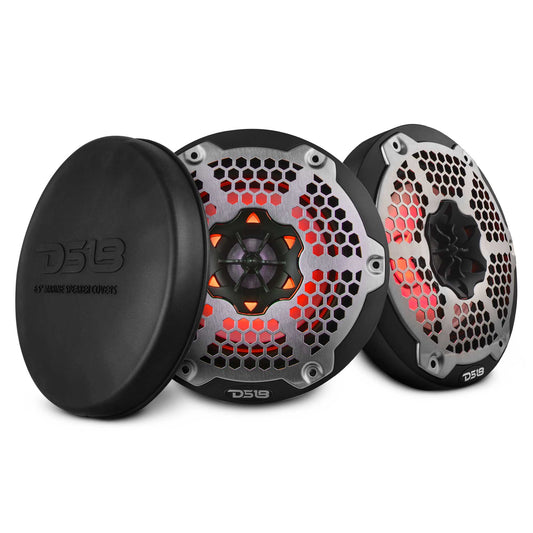 NXL 6.5" 2-Way Coaxial Marine Speaker with RGB LED Lights 100 Watts Rms 4-Ohm.