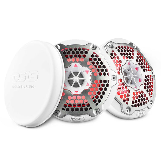NXL 6.5" 2-Way Coaxial Marine Speaker With LED RGB Lights 100 Watts Rms 4-Ohm.