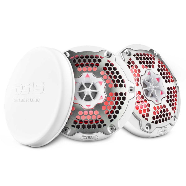 NXL 6.5" 2-Way Coaxial Marine Speaker With LED RGB Lights 100 Watts Rms 4-Ohm.