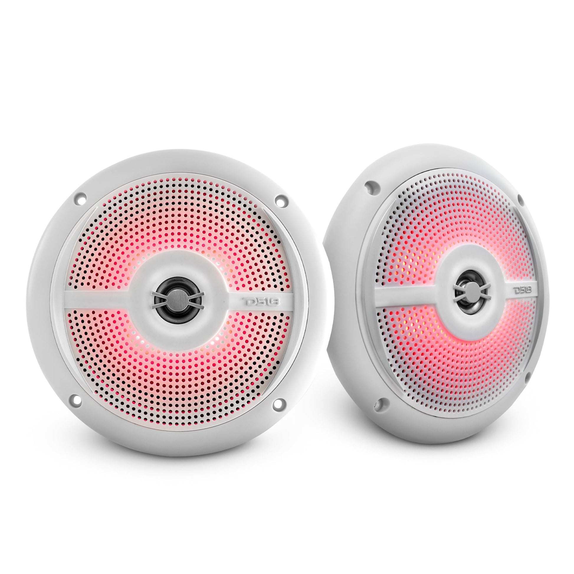 NXL 6.5" 2-Way Coaxial Marine Shallow Speaker With LED RGB Lights 25 Watts Rms 4-Ohm.