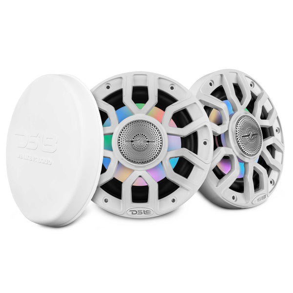 NXL 6.5" 2-Way Coaxial Marine Speaker with Bullet Tweeter and Digital Led Lights | 150W RMS 4-Ohm.