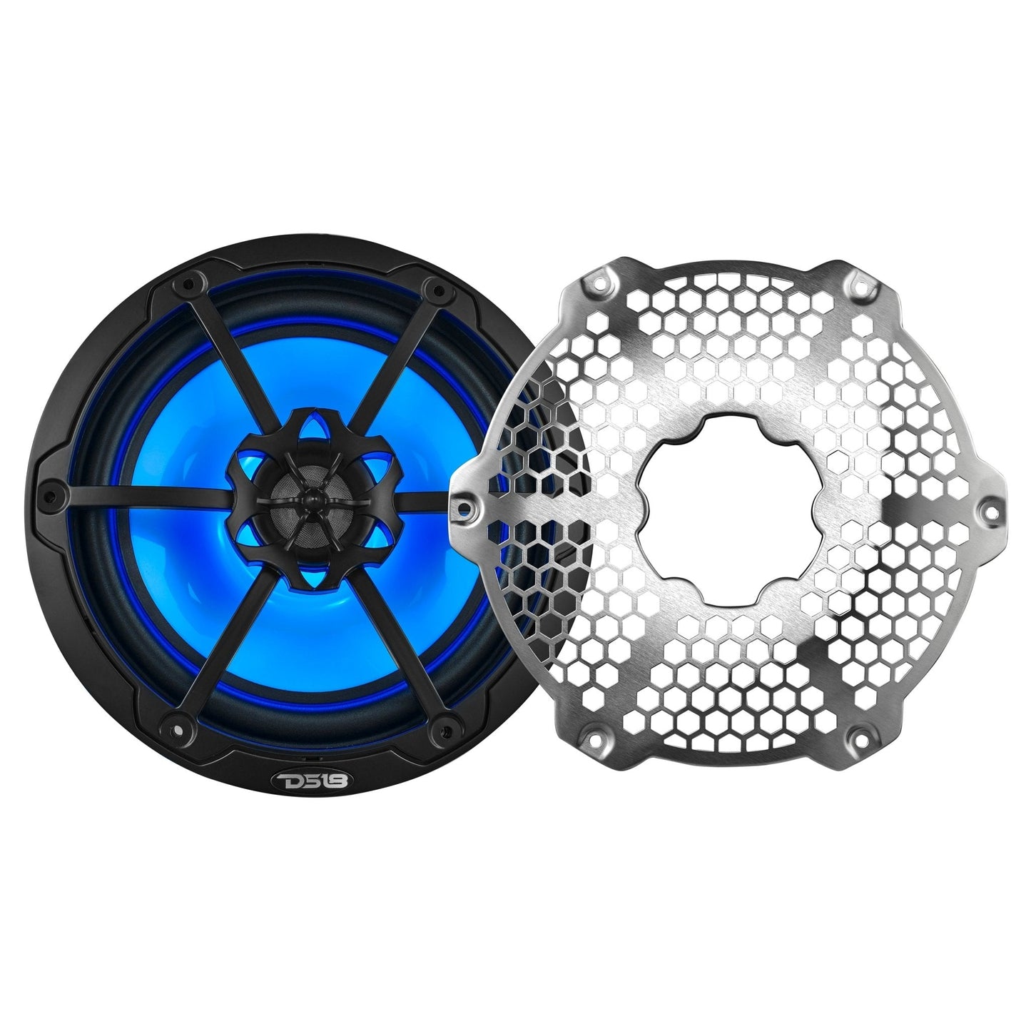NXL 8" 2-Way Coaxial Marine Speaker With LED RGB Lights 125 Watts Rms 4-Ohm.