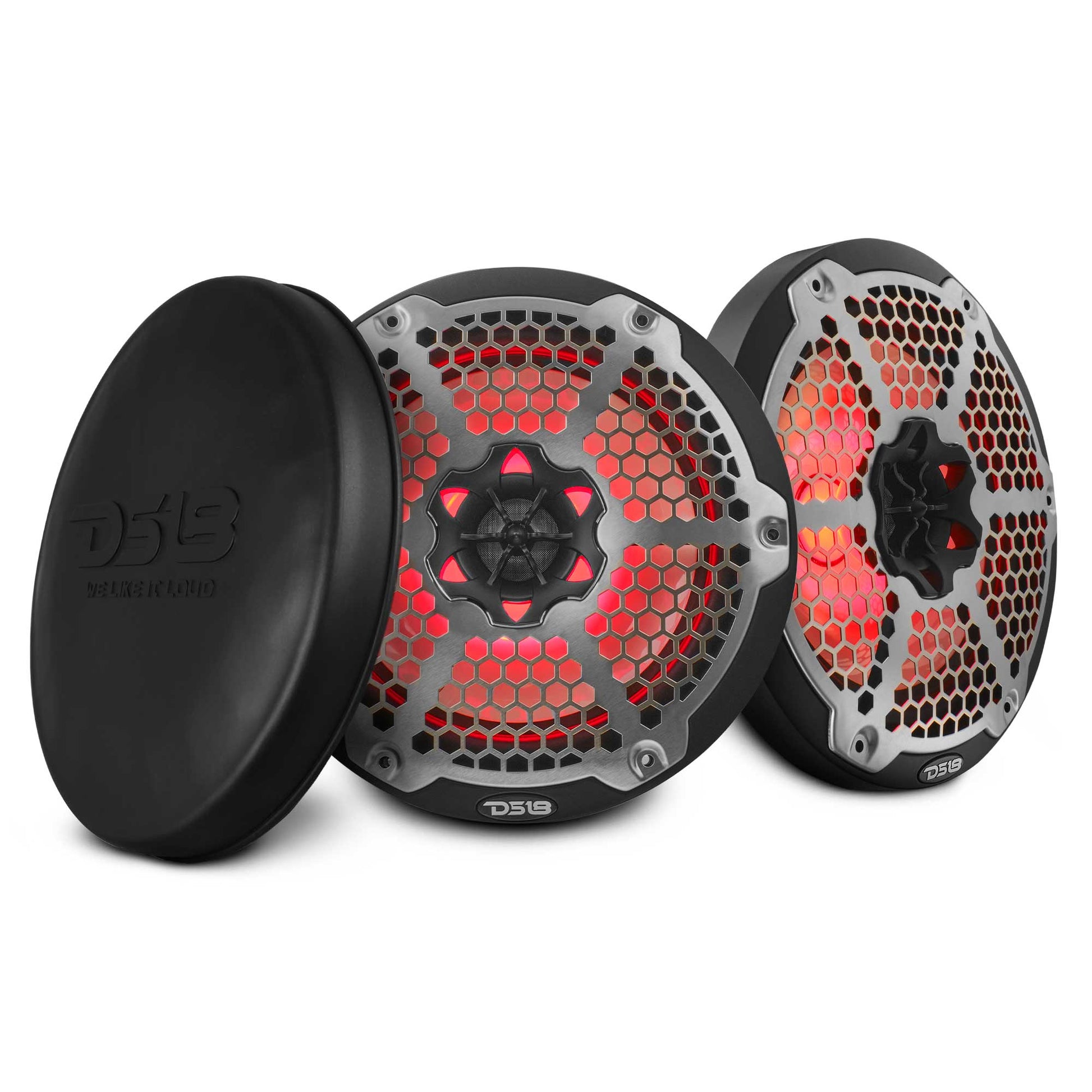 NXL 8" 2-Way Coaxial Marine Speaker With LED RGB Lights 125 Watts Rms 4-Ohm.