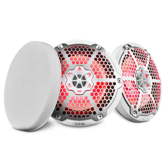 NXL 8" 2-Way Coaxial Marine Speaker With LED RGB Lights 125 Watts Rms 4-Ohm.