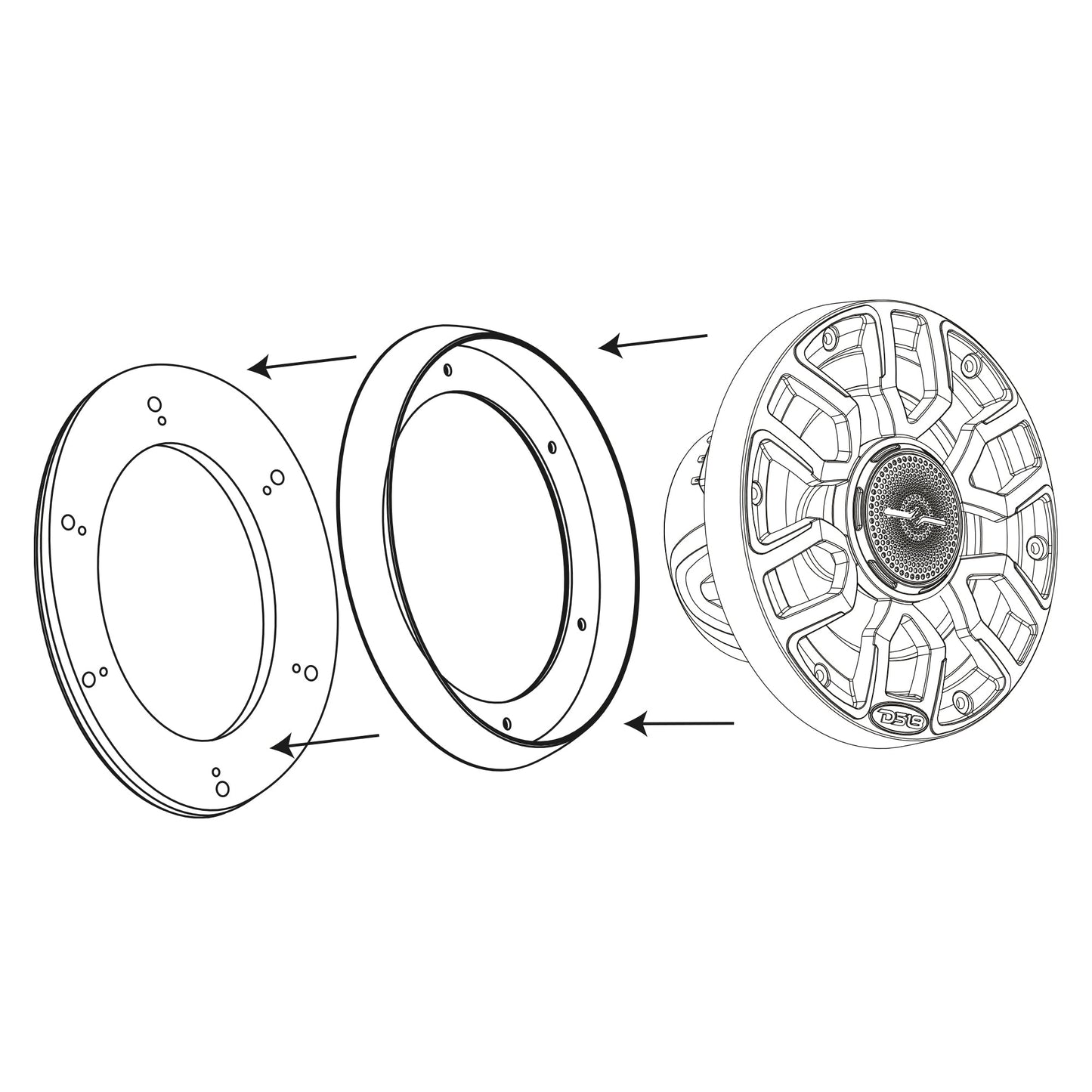 7.7” Marine Speaker Ring Adapter - Fits 6.5" NXL & CF Speakers.