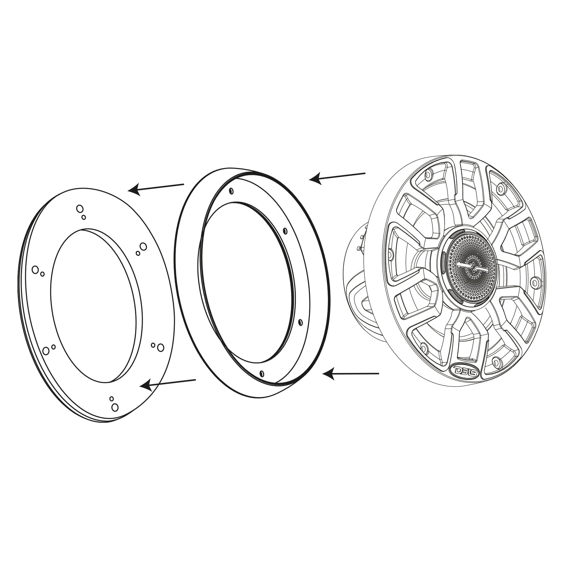 7.7” Marine Speaker Ring Adapter - Fits 6.5" NXL & CF Speakers.