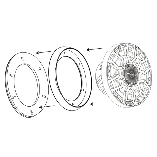 7.7” Marine Speaker Ring Adapter - Fits 6.5" NXL & CF Speakers.