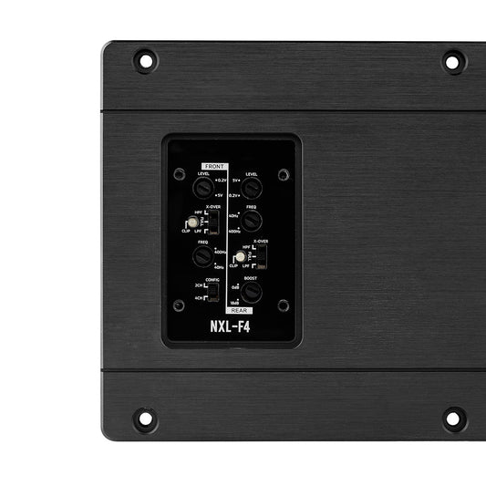 NXL 4-Channel Full-Range Class D IP67 Marine and Powersports Flush Mount Amplifier 4 x 100 Watts Rms @ 4-Ohm.