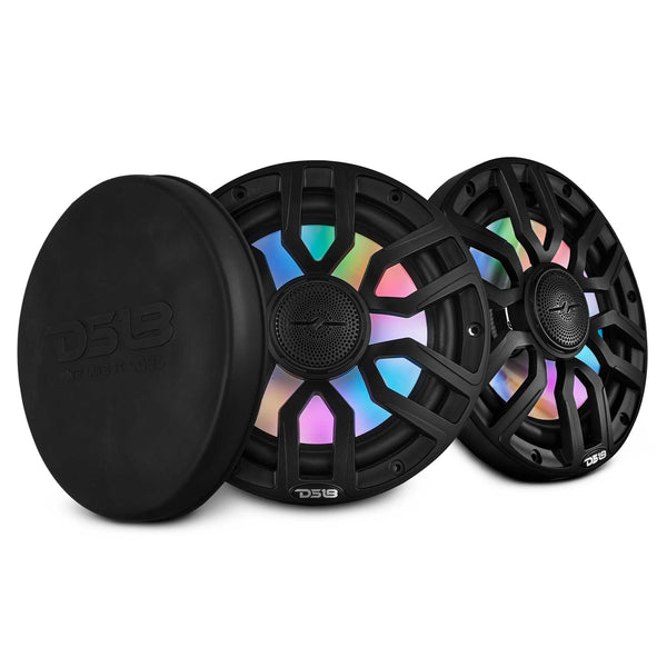 NXL 8" 2-Way Coaxial Marine Speaker with Bullet Tweeter and Digital Led Lights | 175W RMS 4-Ohm.