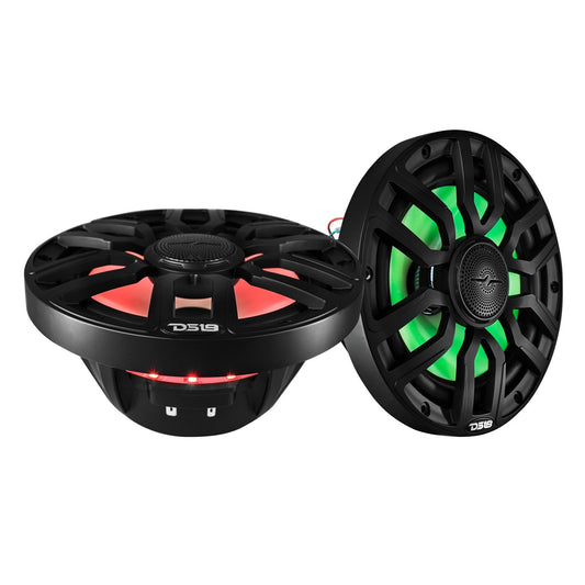 NXL 8" 2-Way Coaxial Marine Speaker with Bullet Tweeter and Digital Led Lights | 175W RMS 4-Ohm.