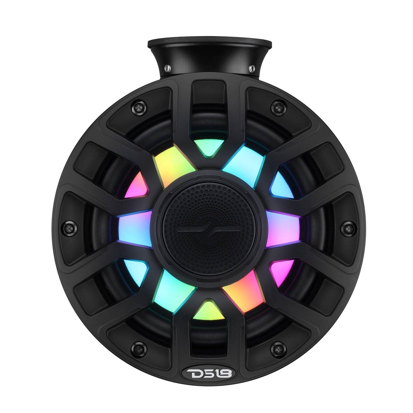 6.5" NXL-iQ Marine Short Tower Coaxial Speakers with Digital LED Lights, 150W RMS, 300W Max, 4-Ohm.