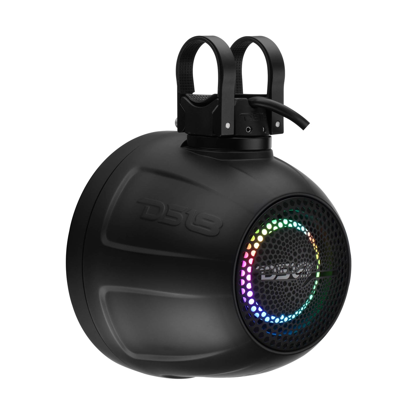 6.5" NXL-iQ Marine Short Tower Coaxial Speakers with Digital LED Lights, 150W RMS, 300W Max, 4-Ohm.