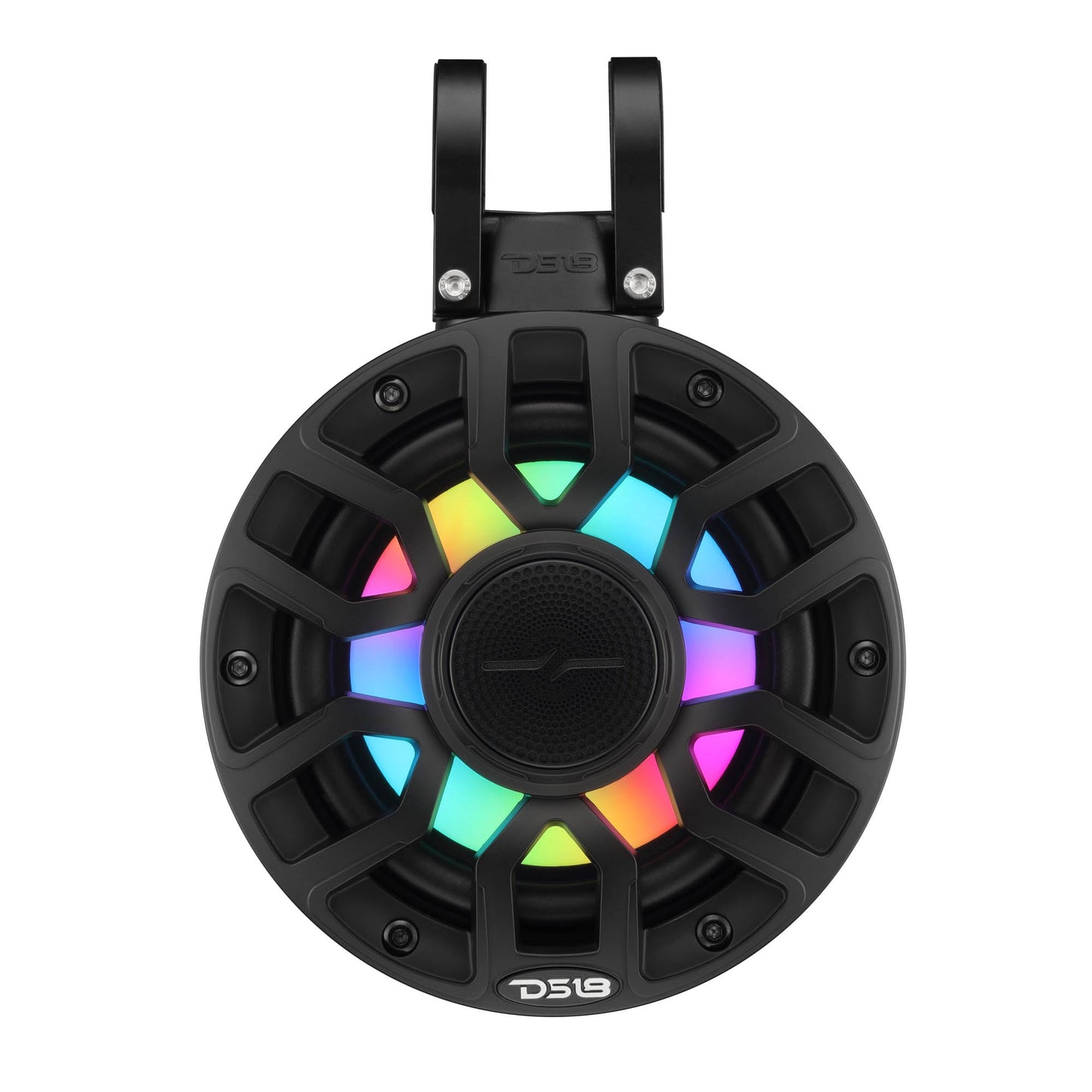 6.5" NXL-iQ Marine Short Tower Coaxial Speakers with Digital LED Lights, 150W RMS, 300W Max, 4-Ohm.
