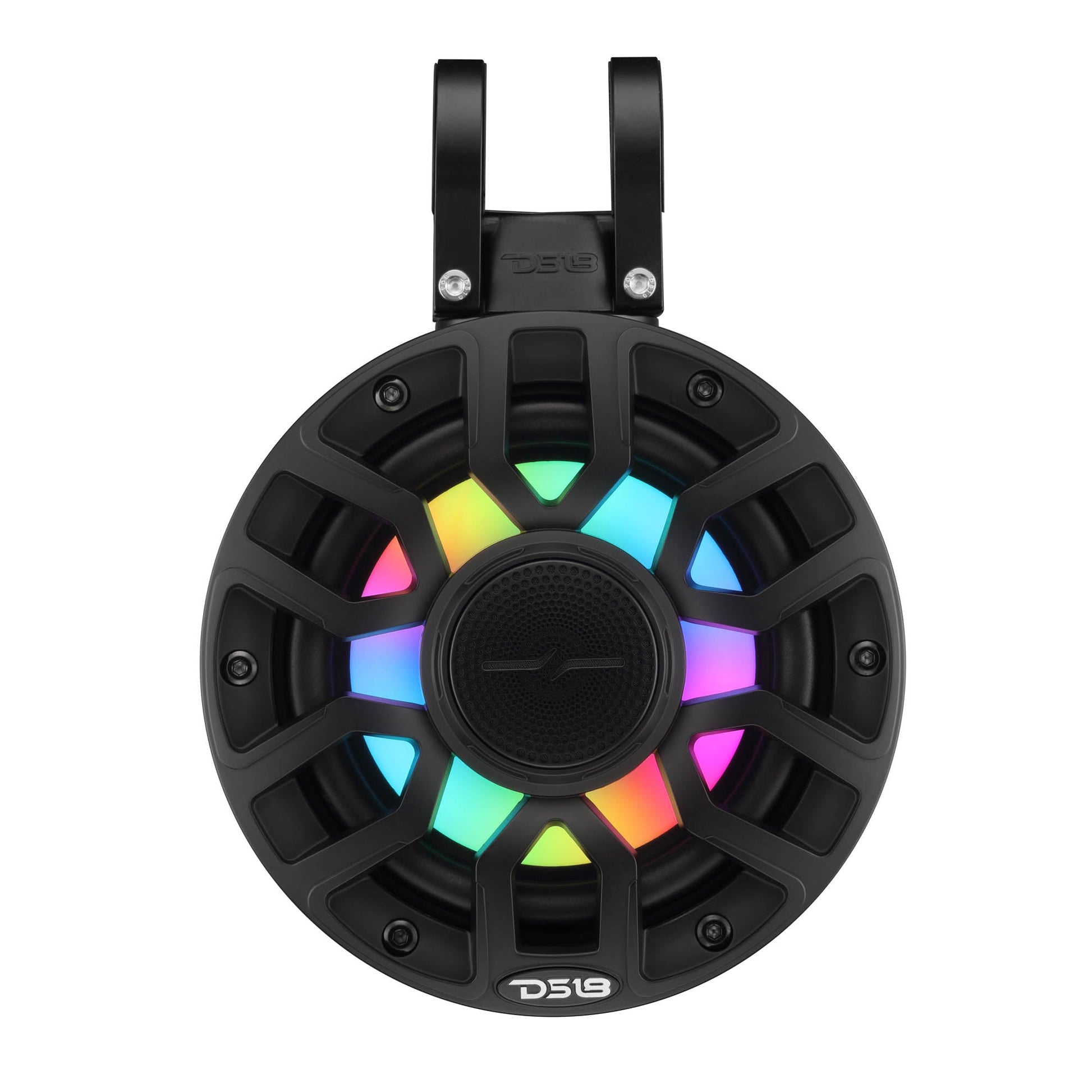 6.5" NXL-iQ Marine Short Tower Coaxial Speakers with Digital LED Lights, 150W RMS, 300W Max, 4-Ohm.