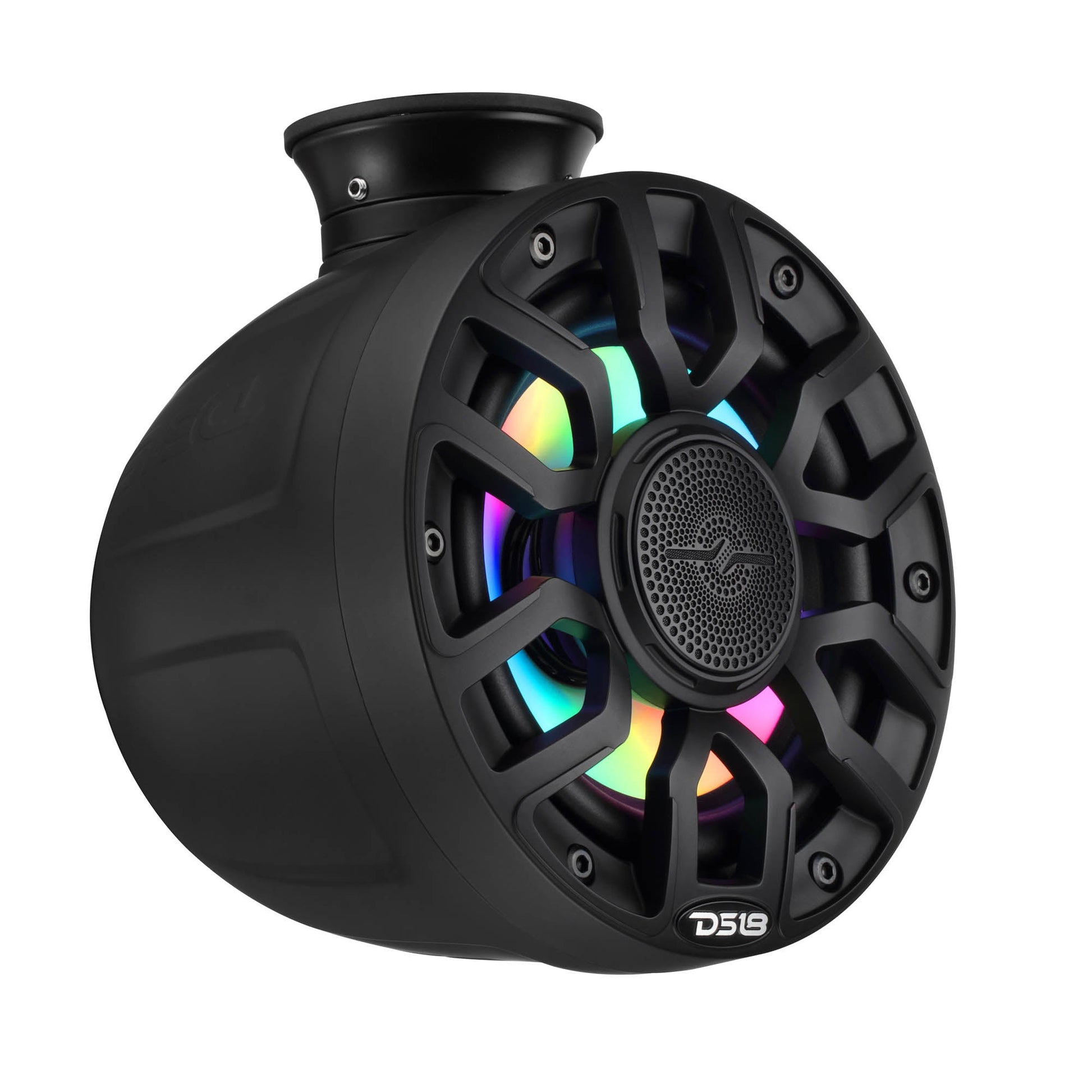 6.5" NXL-iQ Marine Short Tower Coaxial Speakers with Digital LED Lights, 150W RMS, 300W Max, 4-Ohm.