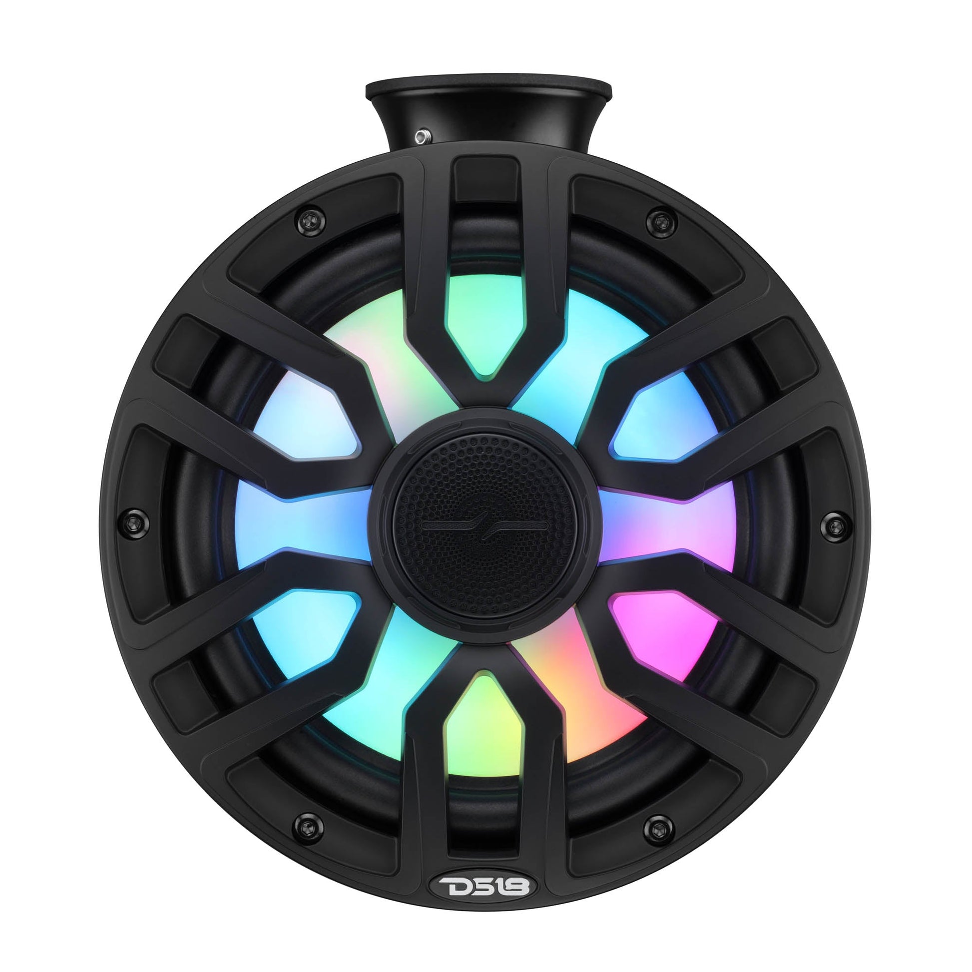 8" NXL-iQ Marine Short Tower Coaxial Speakers with Digital LED Lights, 175W RMS, 350W Max, 4-Ohm.