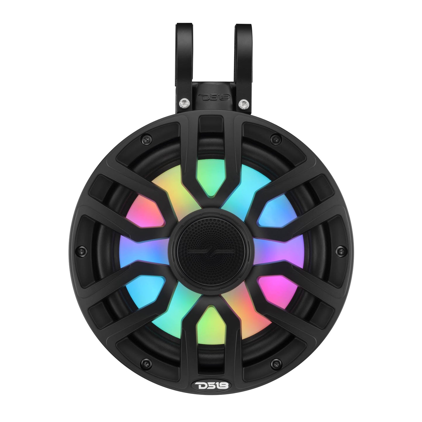8" NXL-iQ Marine Short Tower Coaxial Speakers with Digital LED Lights, 175W RMS, 350W Max, 4-Ohm.
