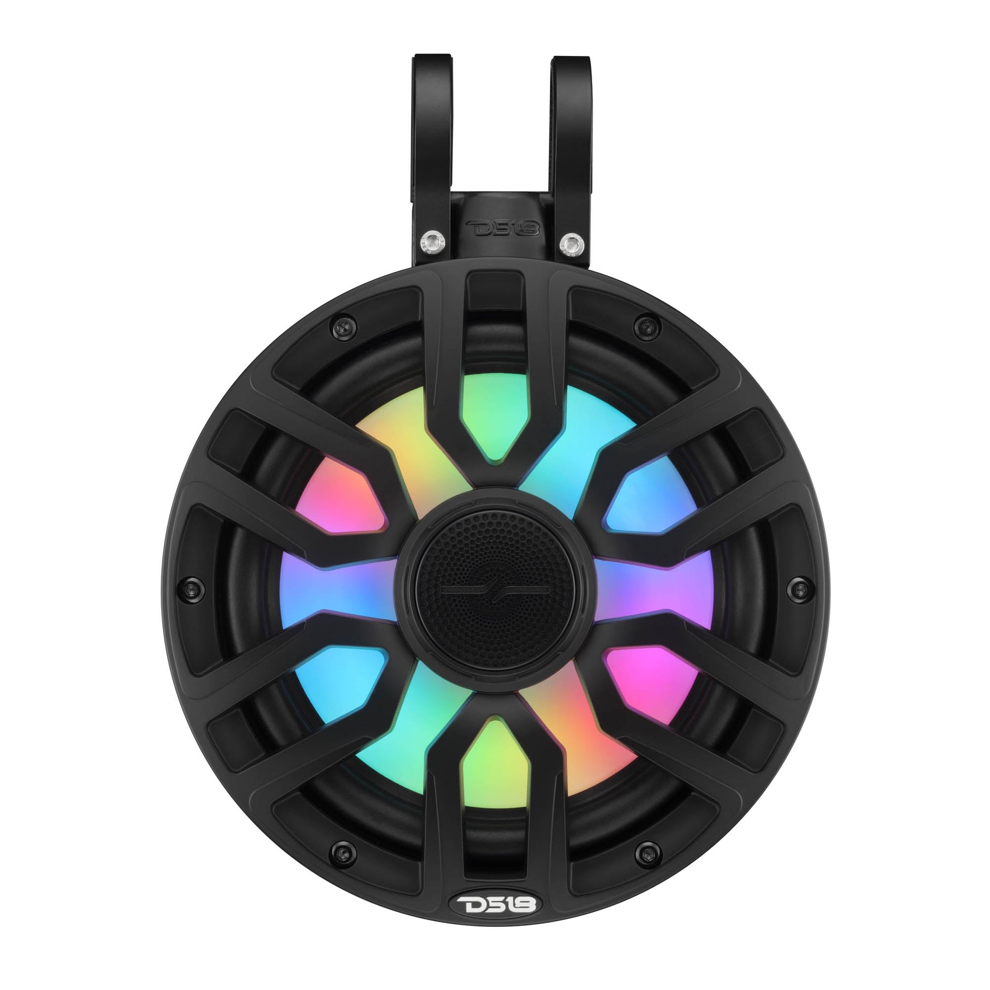 8" NXL-iQ Marine Short Tower Coaxial Speakers with Digital LED Lights, 175W RMS, 350W Max, 4-Ohm.
