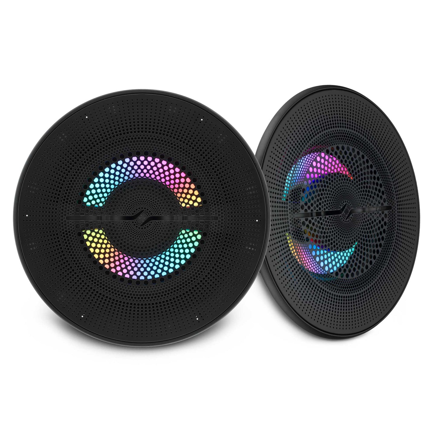 Luxury 6.5” 2-Way Marine Coaxial Speaker with Digital LED Lights and Flush Magnetic Mount Grille | 150W RMS 4-Ohm.