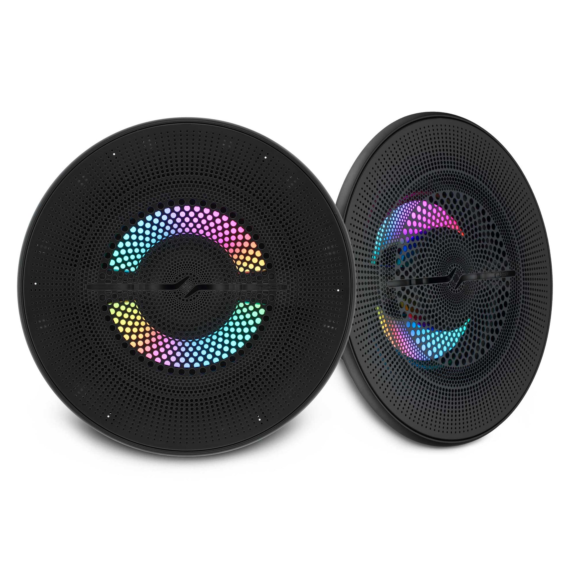 Luxury 6.5” 2-Way Marine Coaxial Speaker with Digital LED Lights and Flush Magnetic Mount Grille | 150W RMS 4-Ohm.