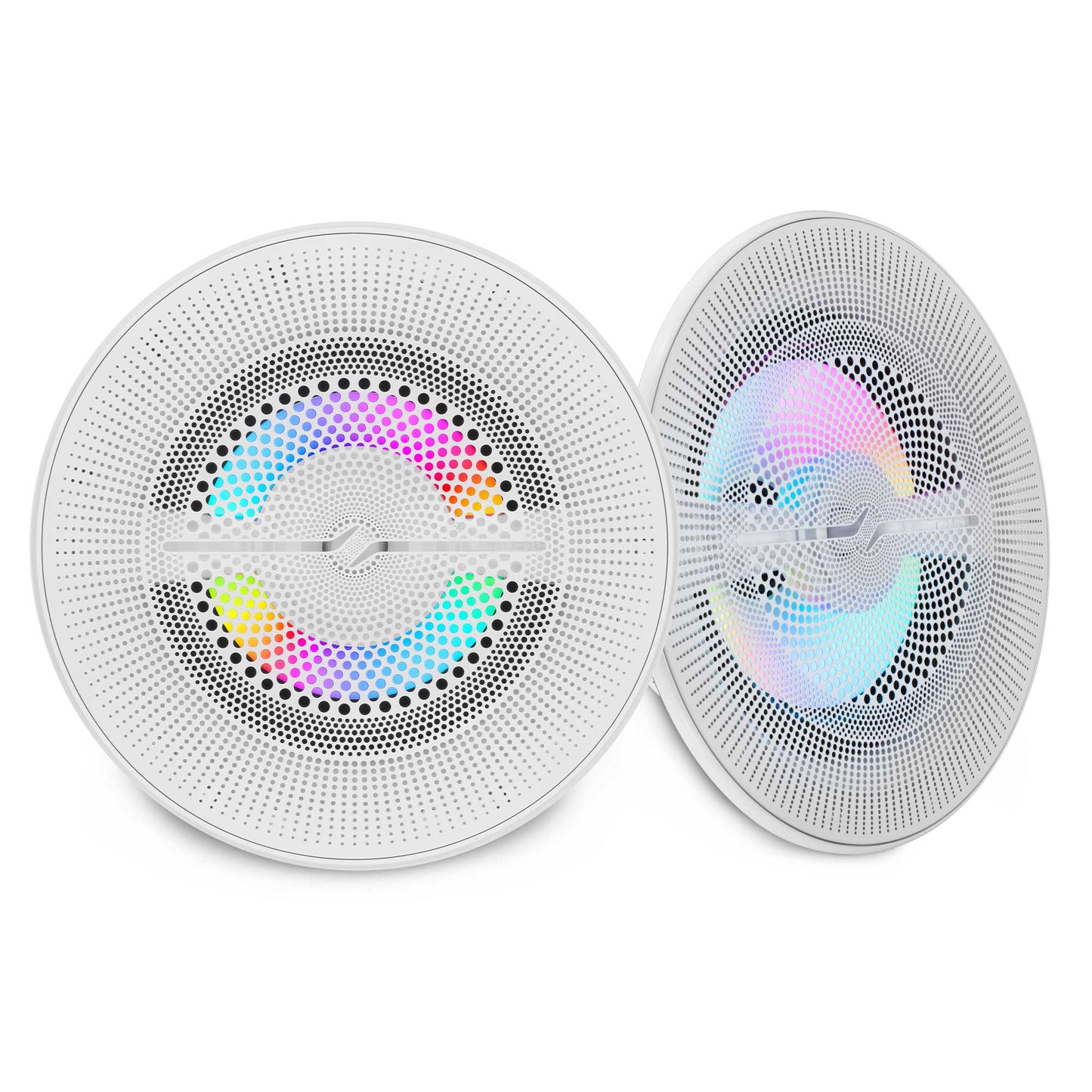 Luxury 6.5” 2-Way Marine Coaxial Speaker with Digital LED Lights and Flush Magnetic Mount Grille | 150W RMS 4-Ohm.