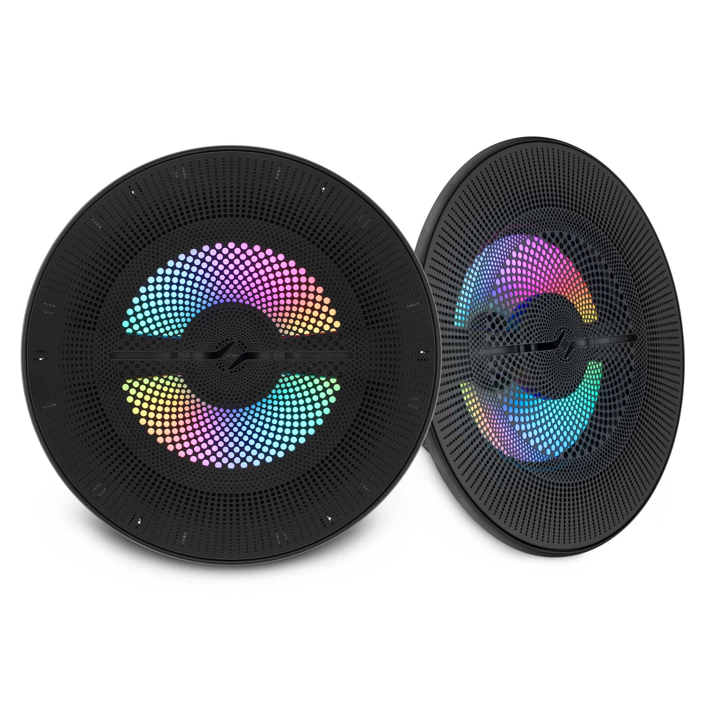 Luxury 8” 2-Way Marine Coaxial Speaker with Digital LED Lights and Flush Magnetic Mount Grille | 175W RMS 4-Ohm.