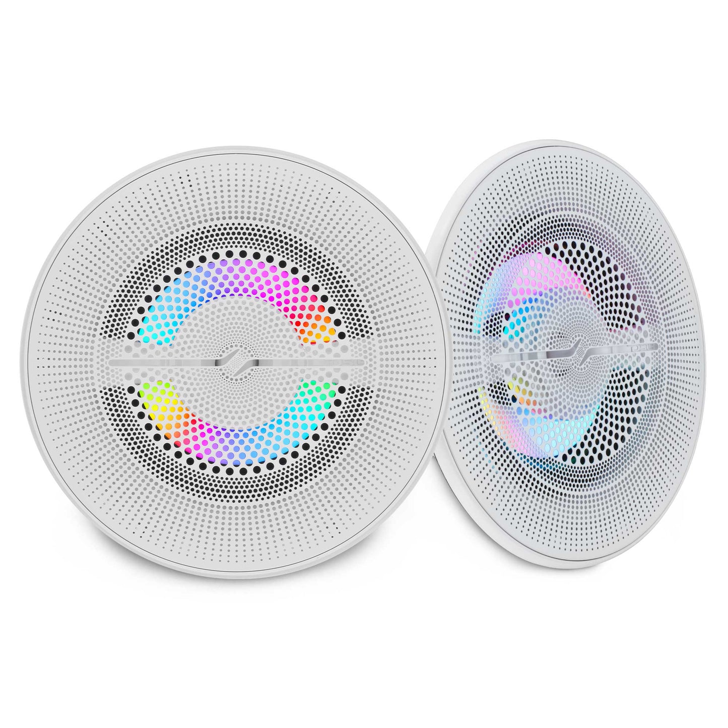 Luxury 8” 2-Way Marine Coaxial Speaker with Digital LED Lights and Flush Magnetic Mount Grille | 175W RMS 4-Ohm.