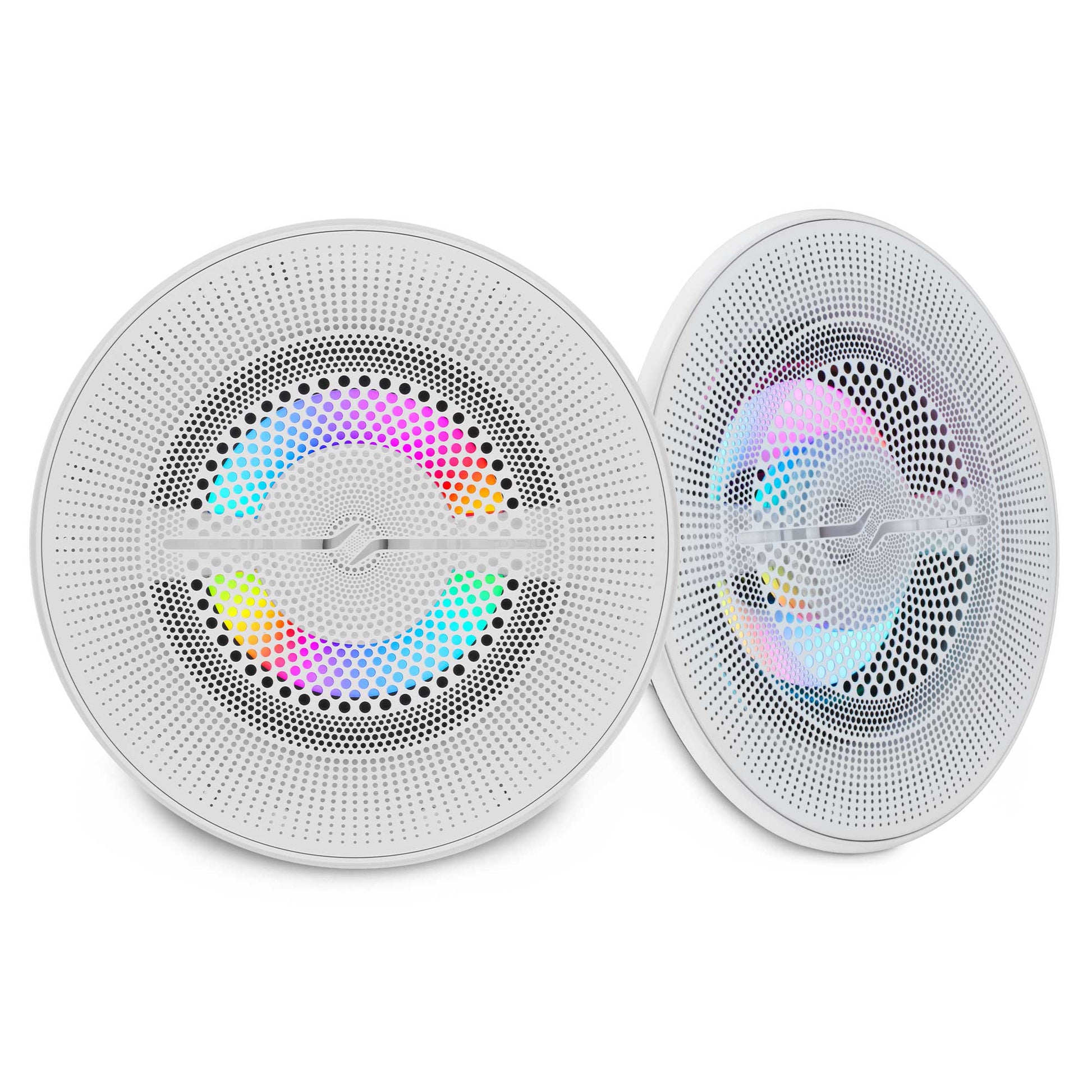 Luxury 8” 2-Way Marine Coaxial Speaker with Digital LED Lights and Flush Magnetic Mount Grille | 175W RMS 4-Ohm.