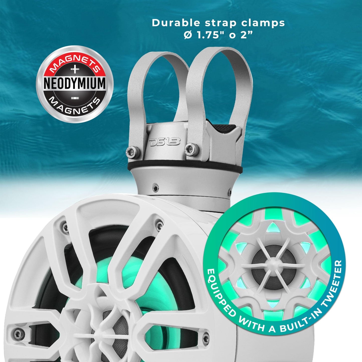 NXL 8" Pod 375W Speaker with Integrated RGB LED Lights (Pair) - Perfect for Jet - NXL-PS8BK - product image 5 - AudioSellerz